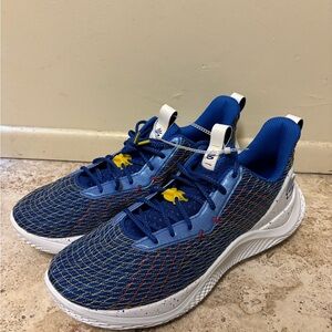 NEW Under Armour Curry Flow 10 Basketball Shoes Blue 3026949-400 Men’s Size 17